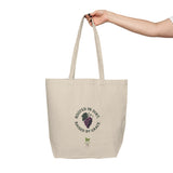 "Rooted in Dirt" with Grapes Eco-Friendly Canvas Garden Tote | Sustainable Bag for Garden, Groceries, Farmers Market