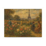 Parisian Rose Garden in Bloom,  Impressionist Landscape in the Style of Degas