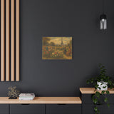 Parisian Rose Garden in Bloom,  Impressionist Landscape in the Style of Degas