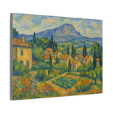 Cézanne Style French Landscape Artwork, Provence Homes, Gardens, and Mountains
