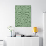 Sage Green Monstera Canvas Print – Botanical Wall Art