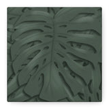 Deep Green Monstera Canvas Print – Botanical Wall Art