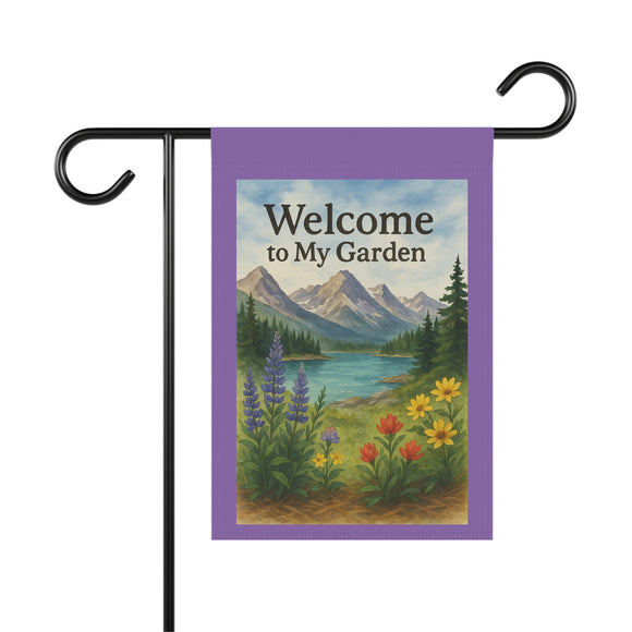 Welcome to My Garden – Rocky Mountain Wildflower Banner, Outdoor Decoration, Floral Flag, Home Decor, Garden Sign, Patio Accessory