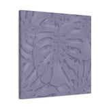 Violet Monstera Canvas Print – Botanical Wall Art