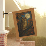 Autumn Owl with Full Moon Garden Banner