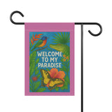 Welcome to My Paradise – South Florida Garden Banner, Colorful Outdoor Decor, Tropical Flag for Home, Vibrant Yard Sign, Perfect for Summer Celebrations