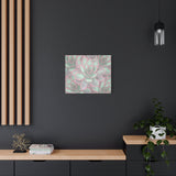 Echeveria Violet Queen Succulent Pattern Canvas Print – Botanical Wall Art