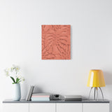 Coral Monstera Canvas Print – Botanical Wall Art
