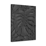 Charcoal Monstera Canvas Print – Botanical Wall Art