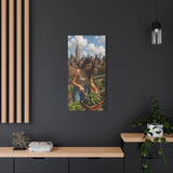 Blooming Above the City, A Rooftop Garden Oasis in New York, Urban Gardening Canvas Print