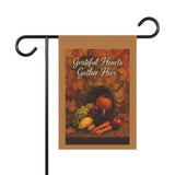 Grateful Hearts Gather Here Autumn Cornucopia Garden Flag