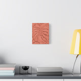 Coral Monstera Canvas Print – Botanical Wall Art