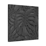 Charcoal Monstera Canvas Print – Botanical Wall Art