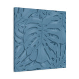Cerulean Blue Monstera Canvas Print – Botanical Wall Art