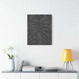 Charcoal Monstera Canvas Print – Botanical Wall Art