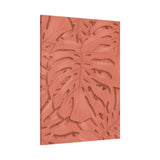 Coral Monstera Canvas Print – Botanical Wall Art