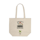 Inspirational Canvas Tote Bag - "Bloom Where You Overthink" Practical Eco-Friendly Tote for Shopping, Gym, Gifts, Travel, Farmers Market