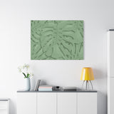 Sage Green Monstera Canvas Print – Botanical Wall Art