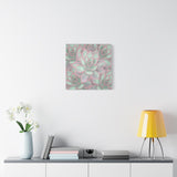 Echeveria Violet Queen Succulent Pattern Canvas Print – Botanical Wall Art