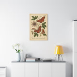 Passionflower with Gulf Fritillary, Vintage-style Botanical Illustration on Canvas