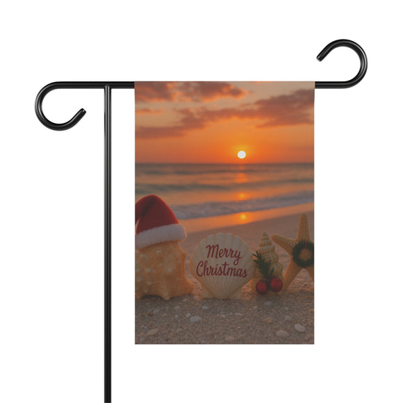 Merry Christmas Beach Garden Flag