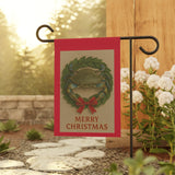 Merry Christmas, Blue Crab Wreath Garden Banner