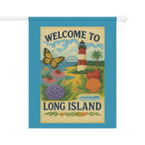 Long Island Garden Welcome Banner – “From Shore to Soil” - Floral Outdoor Decor, Gardening Gift, Butterfly Garden Sign, Home & Patio Decor