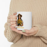Charming Country Girl Ceramic Mug with Rudbeckia Design - Perfect for Coffee Lovers, Gift for Friends, Daily Inspiration, or Morning Routine