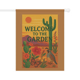 "Welcome to the Garden" – Where the Desert Blooms - Floral Garden Decor, Home Sweet Home Sign, Outdoor Flag for Garden Lovers, Welcome To The Garden