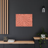 Coral Monstera Canvas Print – Botanical Wall Art