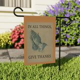 In All Things, Give Thanks Garden Banner