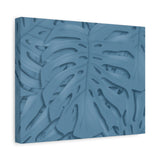 Cerulean Blue Monstera Canvas Print – Botanical Wall Art