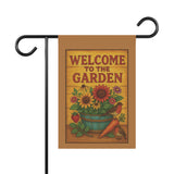 Rustic Garden Charm Banner – “Welcome to the Garden” - Floral Outdoor Decor, Gardening Gift, Butterfly Garden Sign, Home & Patio Decor