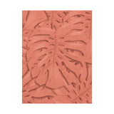 Coral Monstera Canvas Print – Botanical Wall Art