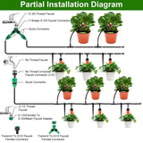 164FT Drip Irrigation Kit Automatic Garden Irrigation System