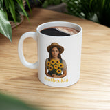 Charming Country Girl Ceramic Mug with Rudbeckia Design - Perfect for Coffee Lovers, Gift for Friends, Daily Inspiration, or Morning Routine