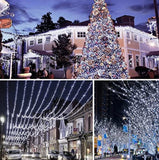 165Ft Solar String Lights White Wire Outdoor,500 LED Christmas Lights with 8 Modes and Timer, Remote Control