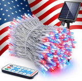 165Ft Solar String Lights White Wire Outdoor,500 LED Christmas Lights with 8 Modes and Timer, Remote Control