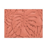 Coral Monstera Canvas Print – Botanical Wall Art