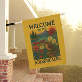 Adirondack Garden Welcome Banner – “Lake & Wildflower Whimsy”, Welcome Flag, Outdoor Decor, Seasonal Flag, Home and Garden Sign, Nature Inspired Decoration