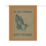 In All Things, Give Thanks Garden Banner