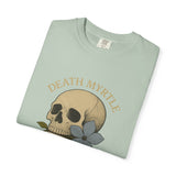 Death Myrtle Unisex Garment-Dyed T-shirt - Vintage Skull & Floral Design, IYKYK Statement Tee