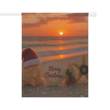 Merry Christmas Beach Garden Flag