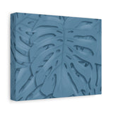Cerulean Blue Monstera Canvas Print – Botanical Wall Art