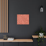 Coral Monstera Canvas Print – Botanical Wall Art