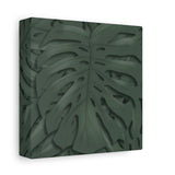 Deep Green Monstera Canvas Print – Botanical Wall Art