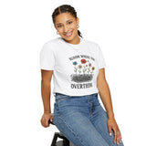 "Bloom Where You Overthink" Wildflower Scribble Tee