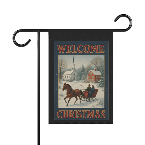 Welcome Christmas, Americana Garden Banner