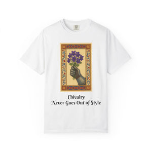 Chivalry with Violets T-shirt: Timeless Gift for Kind Souls