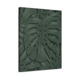 Deep Green Monstera Canvas Print – Botanical Wall Art